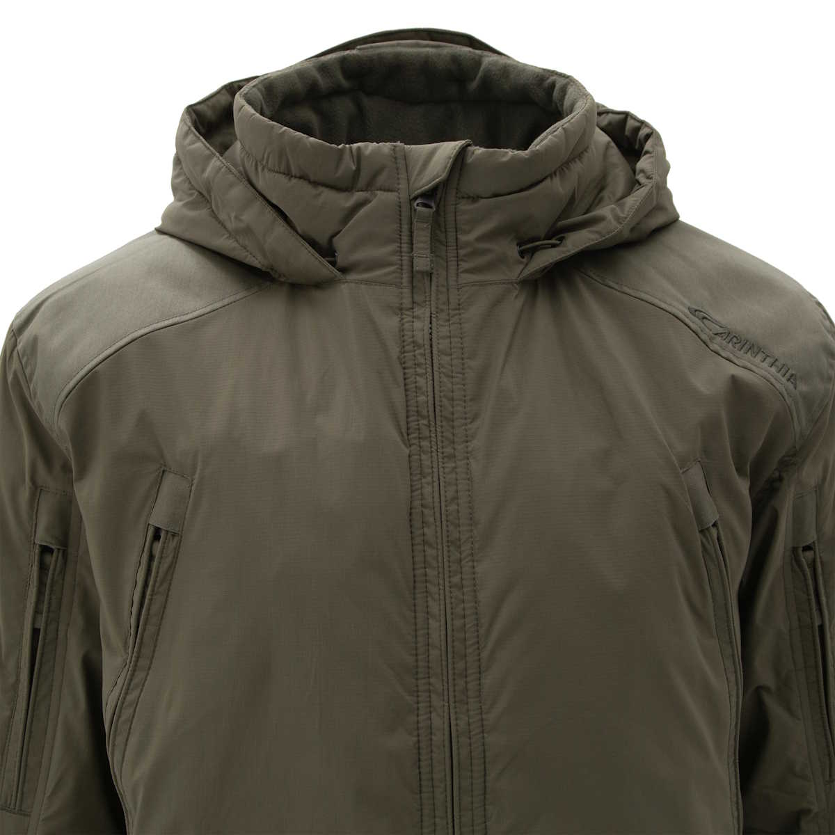 high collared olive green carinthia 5.0 mig jacket