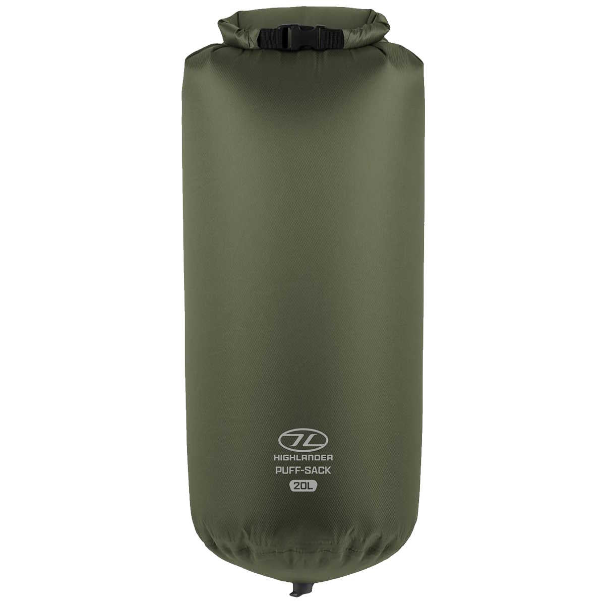 highlander puff sack inflation drybag 20l olive green