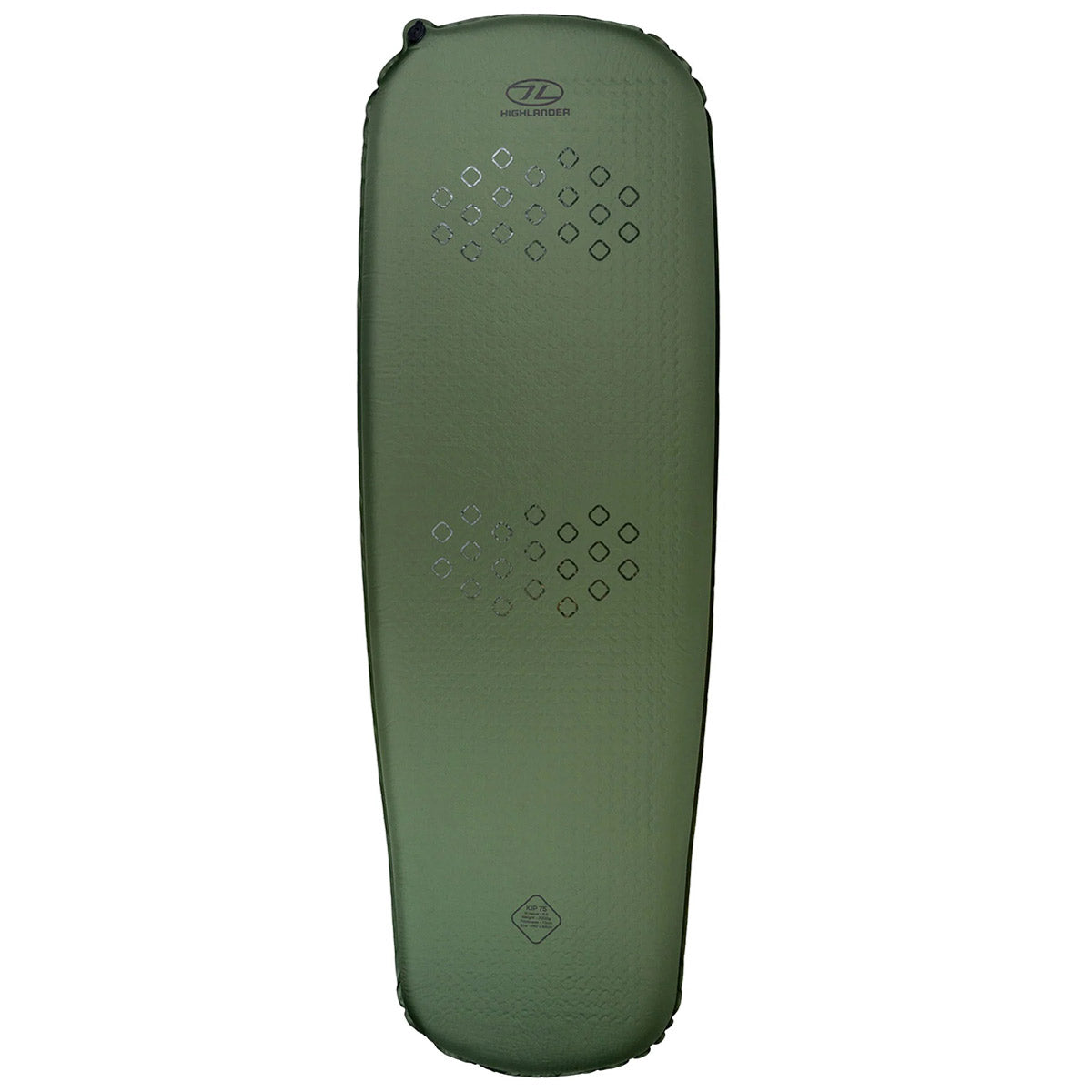 highlander self inflating kip mat 75mm olive green
