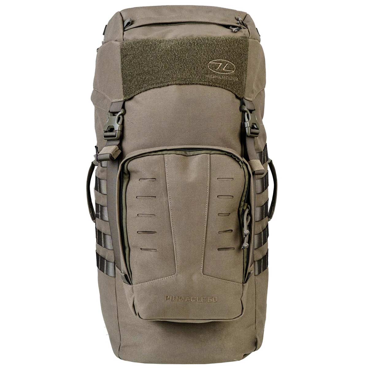 highlander tactical pinnacle rucksack 50l ranger green without molle side pouches