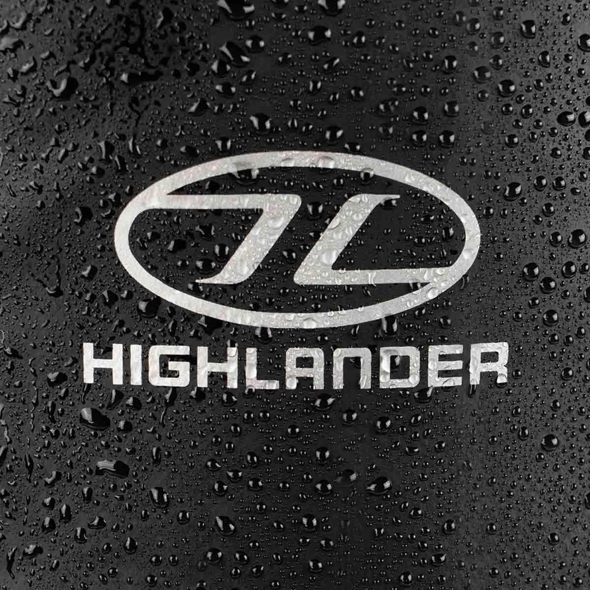 highlander tri laminated duffle bag black logo