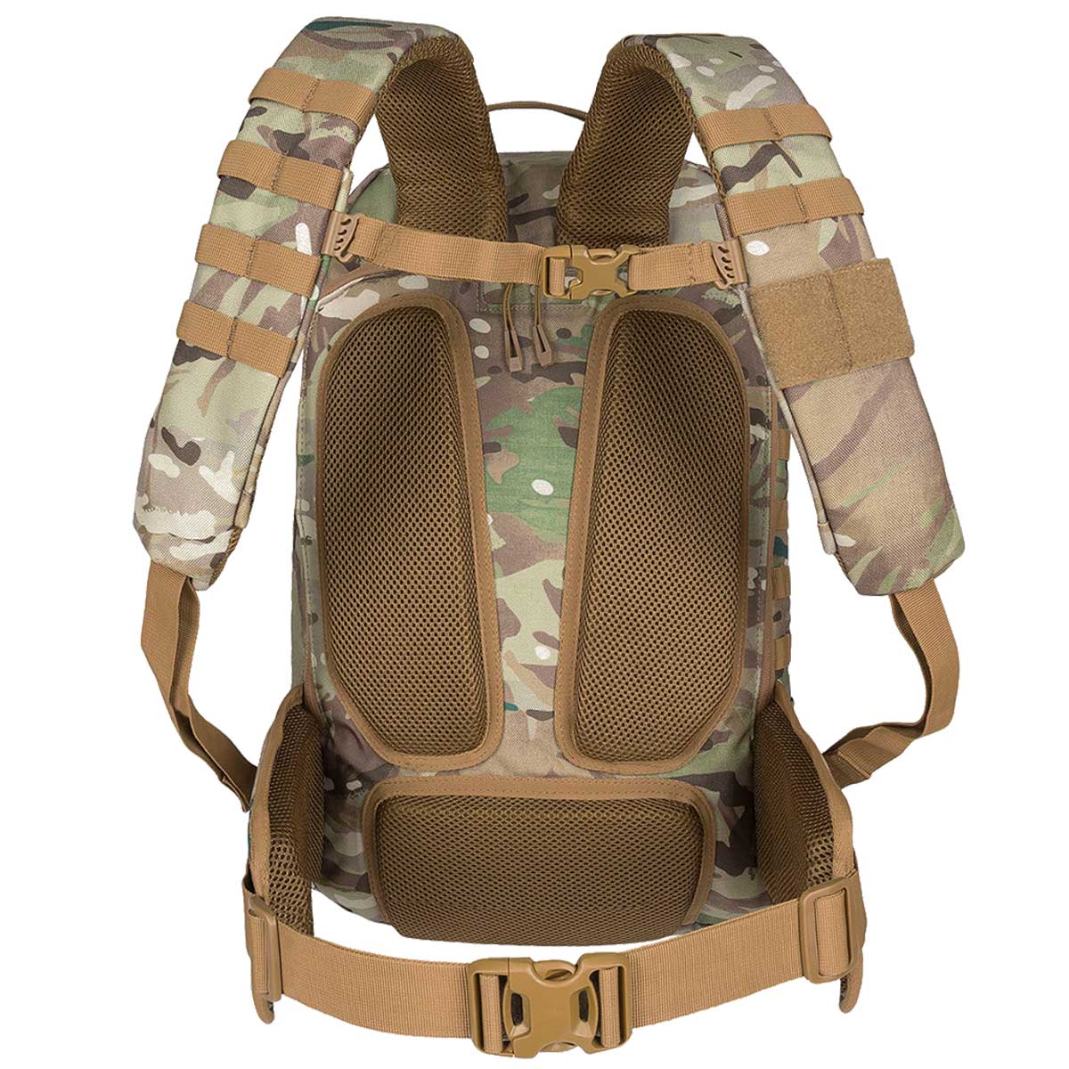 hmtc camo 45l highlander harrier full clamshell pack with airmesh back