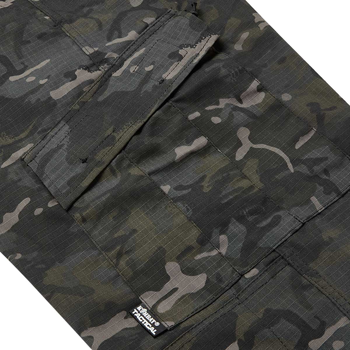 kombat tactical black btp acu trousers with ripstop fabric