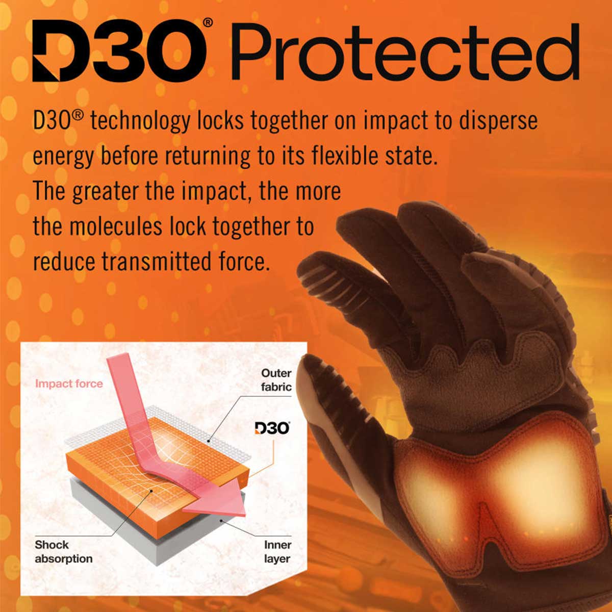 mechanix m pact black glove with shock absorption