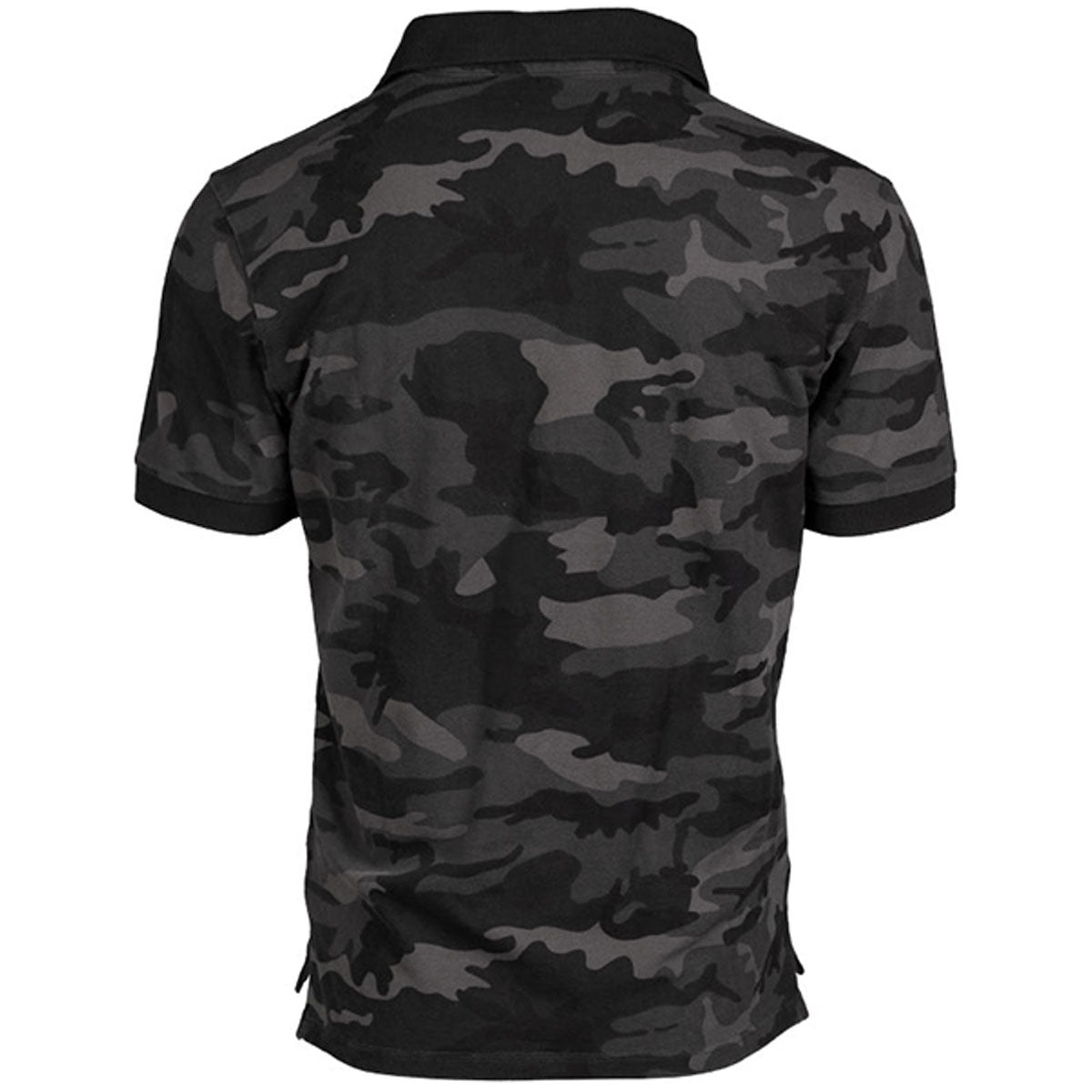 mil tec short sleeve polo shirt dark camo rear