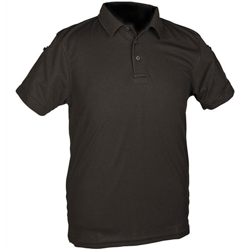 mil tec tactical quickdry short sleeve polo black
