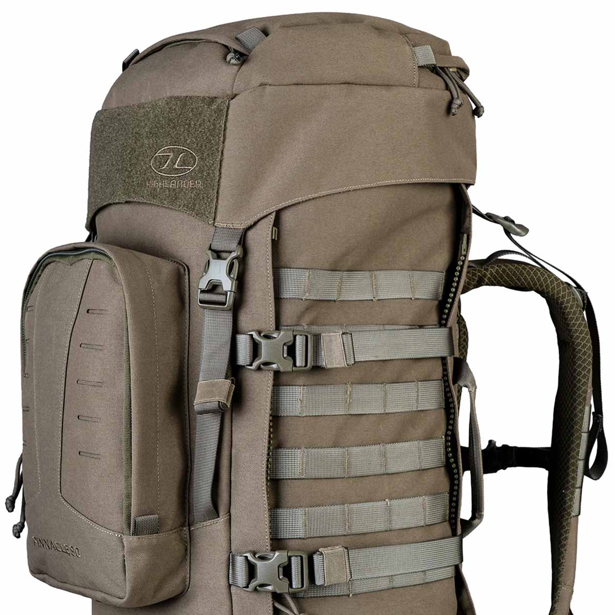 molle side attachment straps highlander pinnacle rucksack 90l ranger green