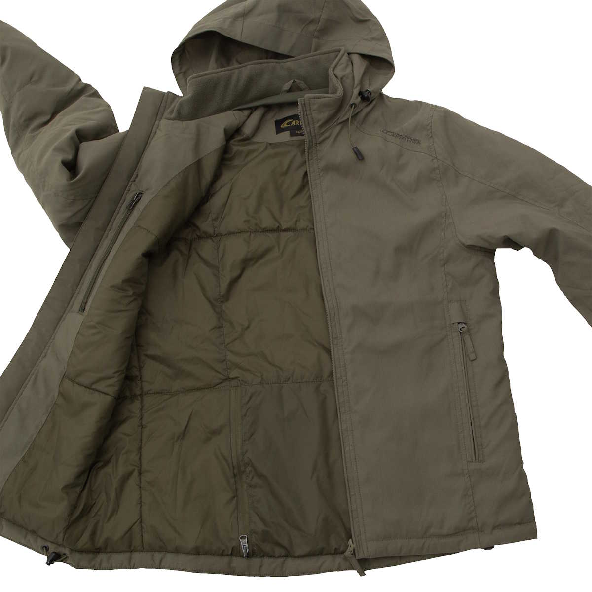 olive green carinthia lig 5.0 jacket with inner quilting