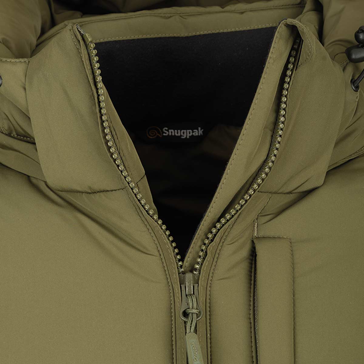 olive snugpak tomahawk jacket chin guard
