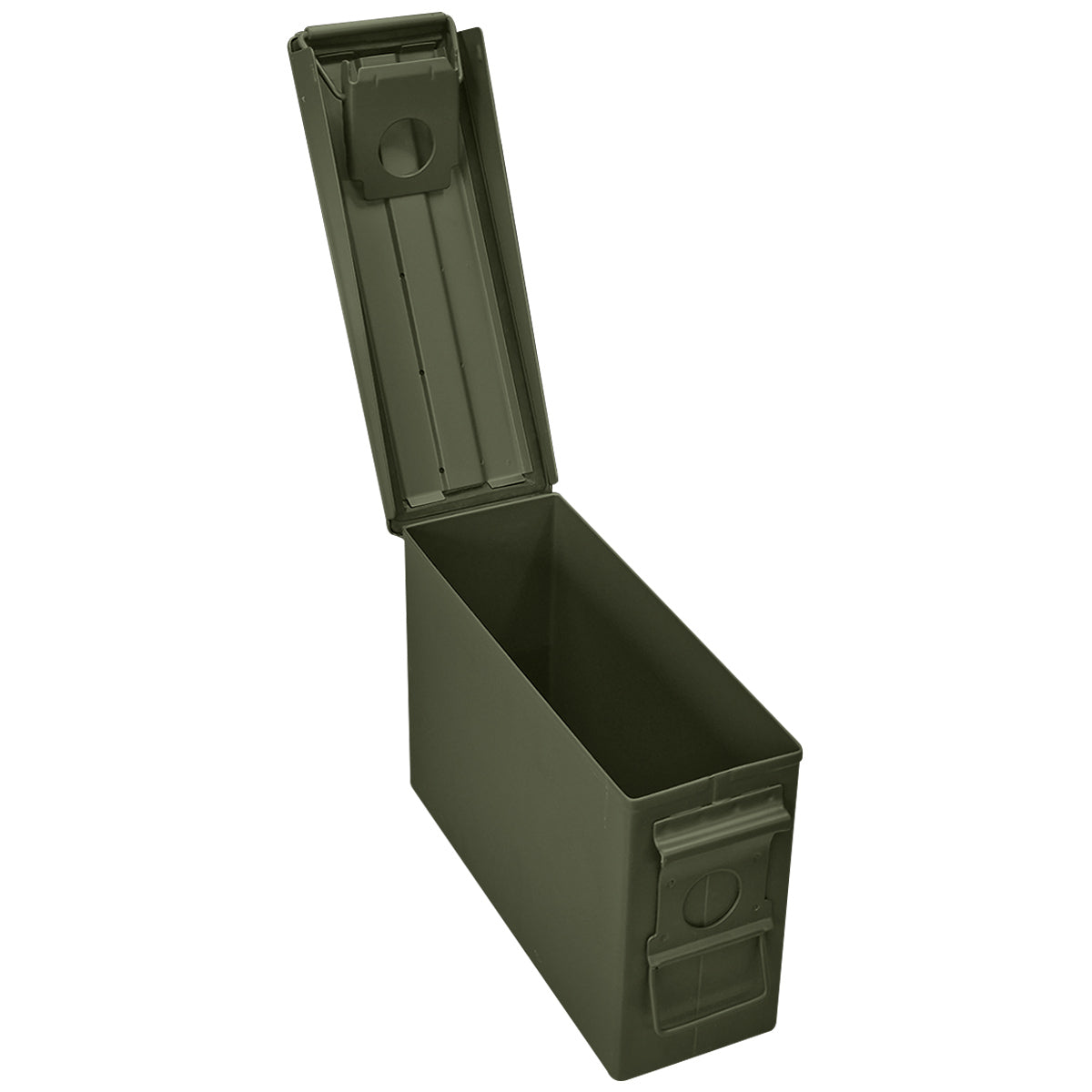 open british army 30cal green metal ammo box with seal