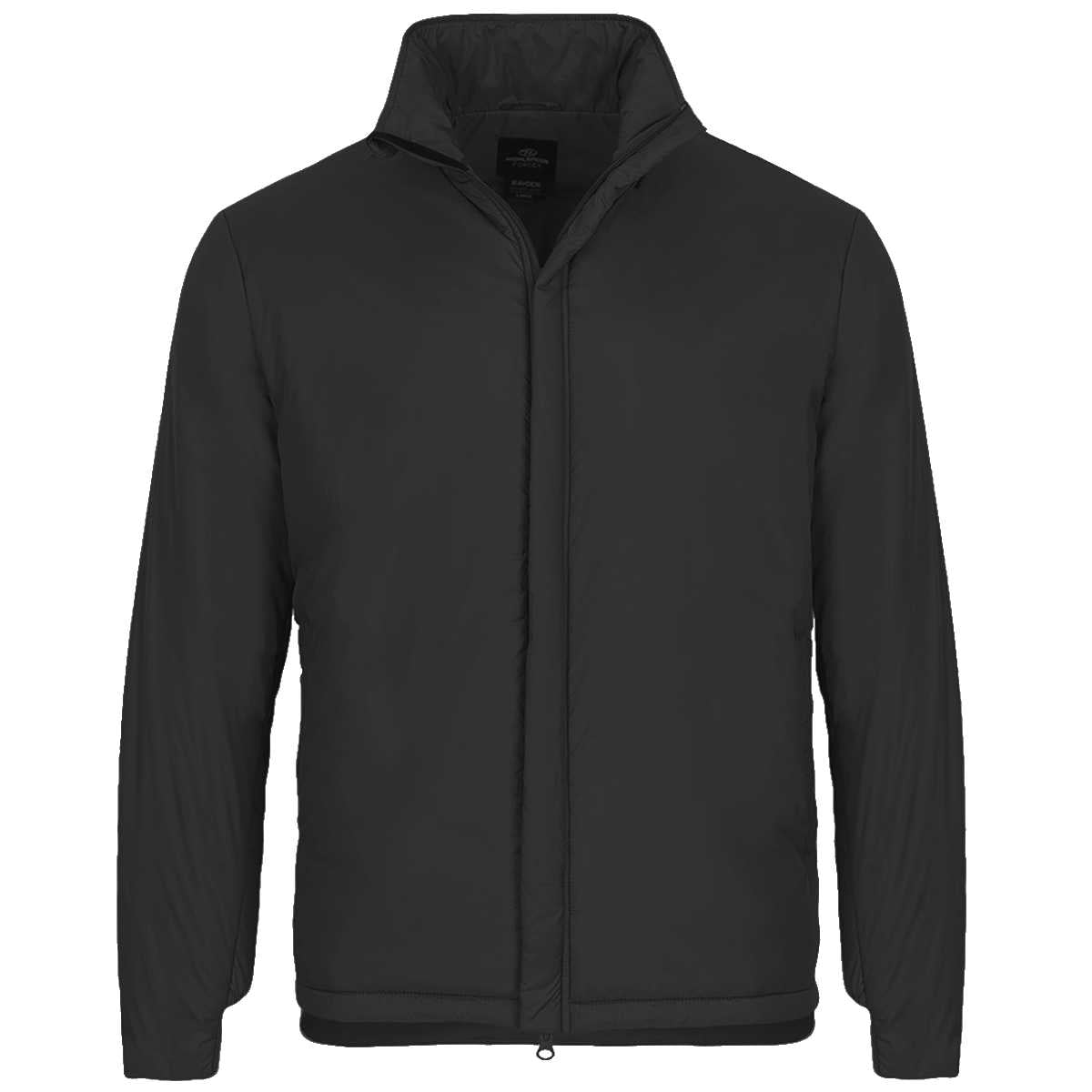 open collar of highlander black rayder tactical insulated jacket