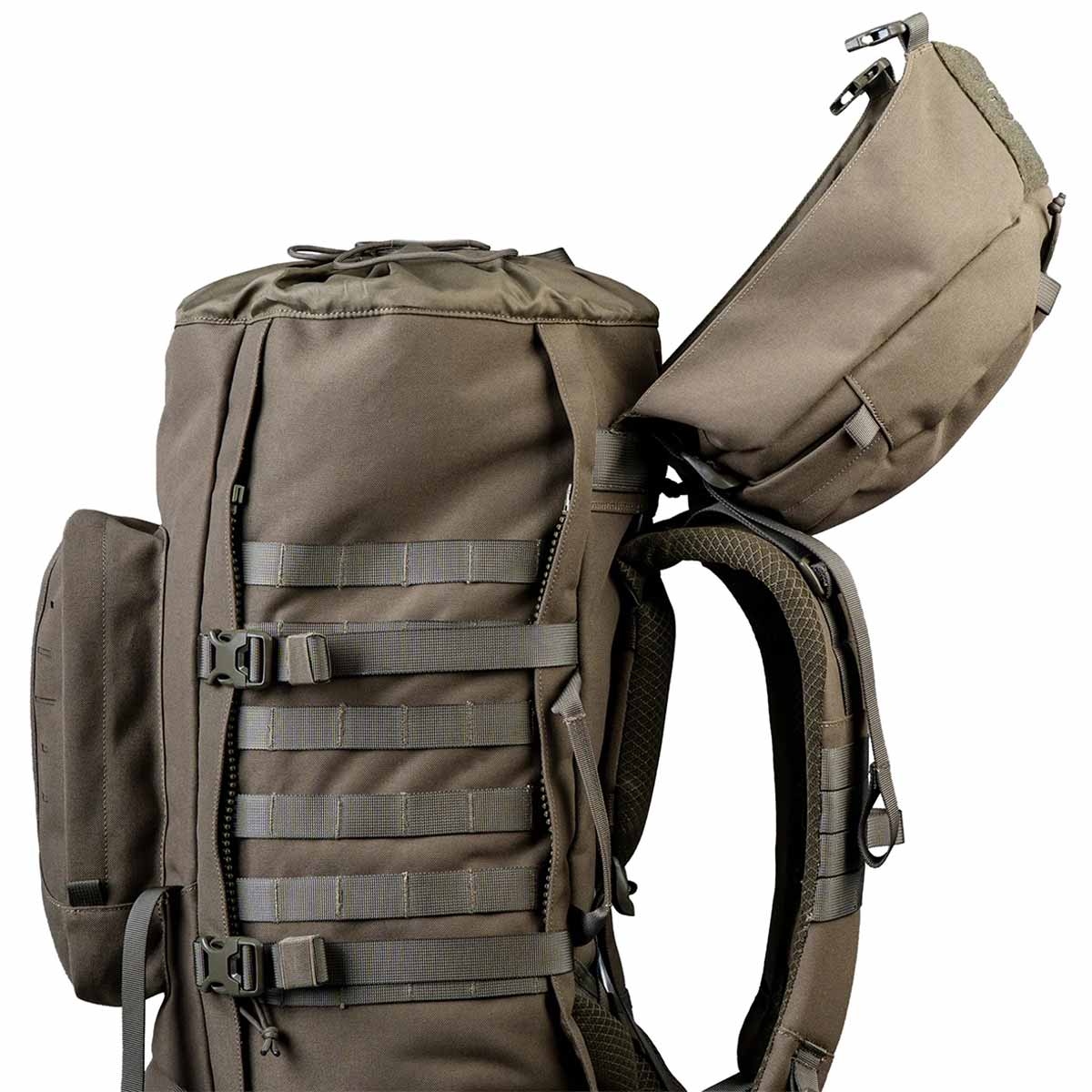 open top highlander pinnacle-backpack 90l ranger green