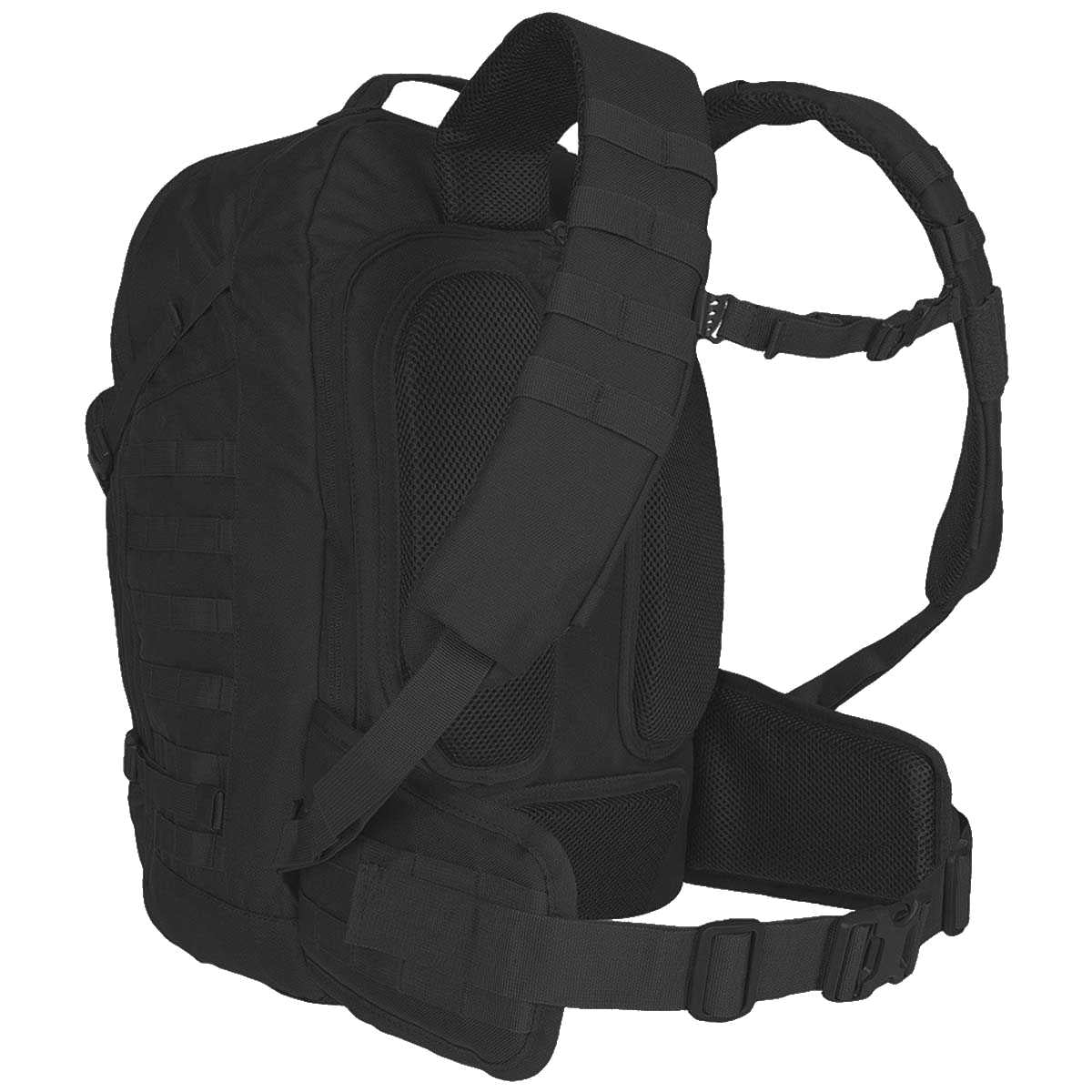 padded shoulder straps on black 35l highlander harrier full clamshell pack