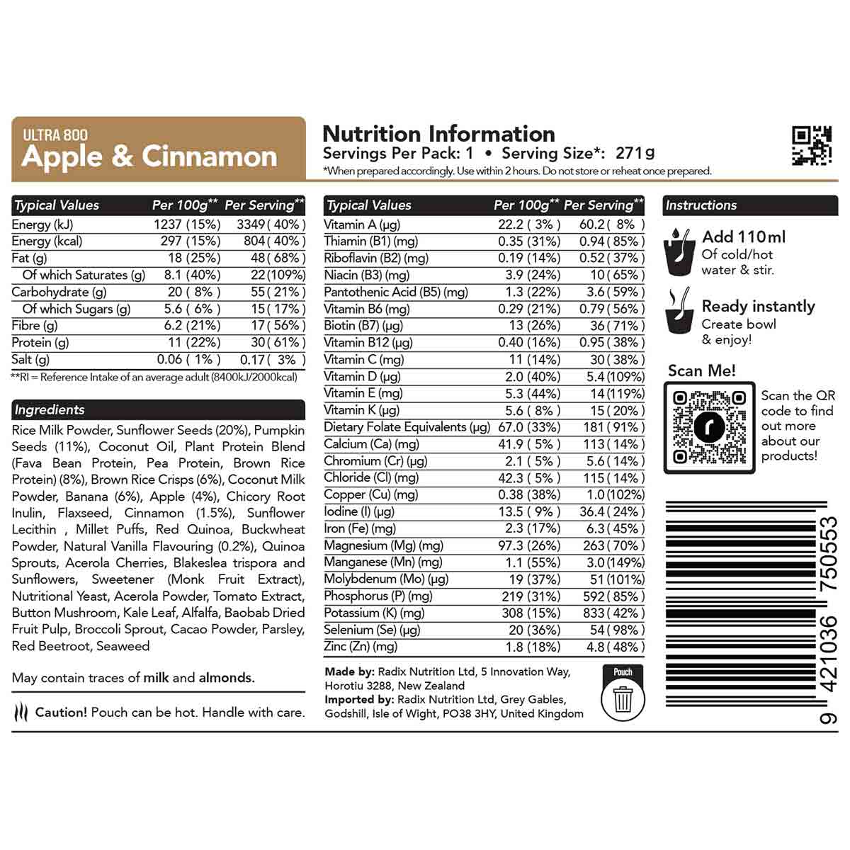 1200 × 1200px radix apple and cinnamon breakfast 800kcal ingredients