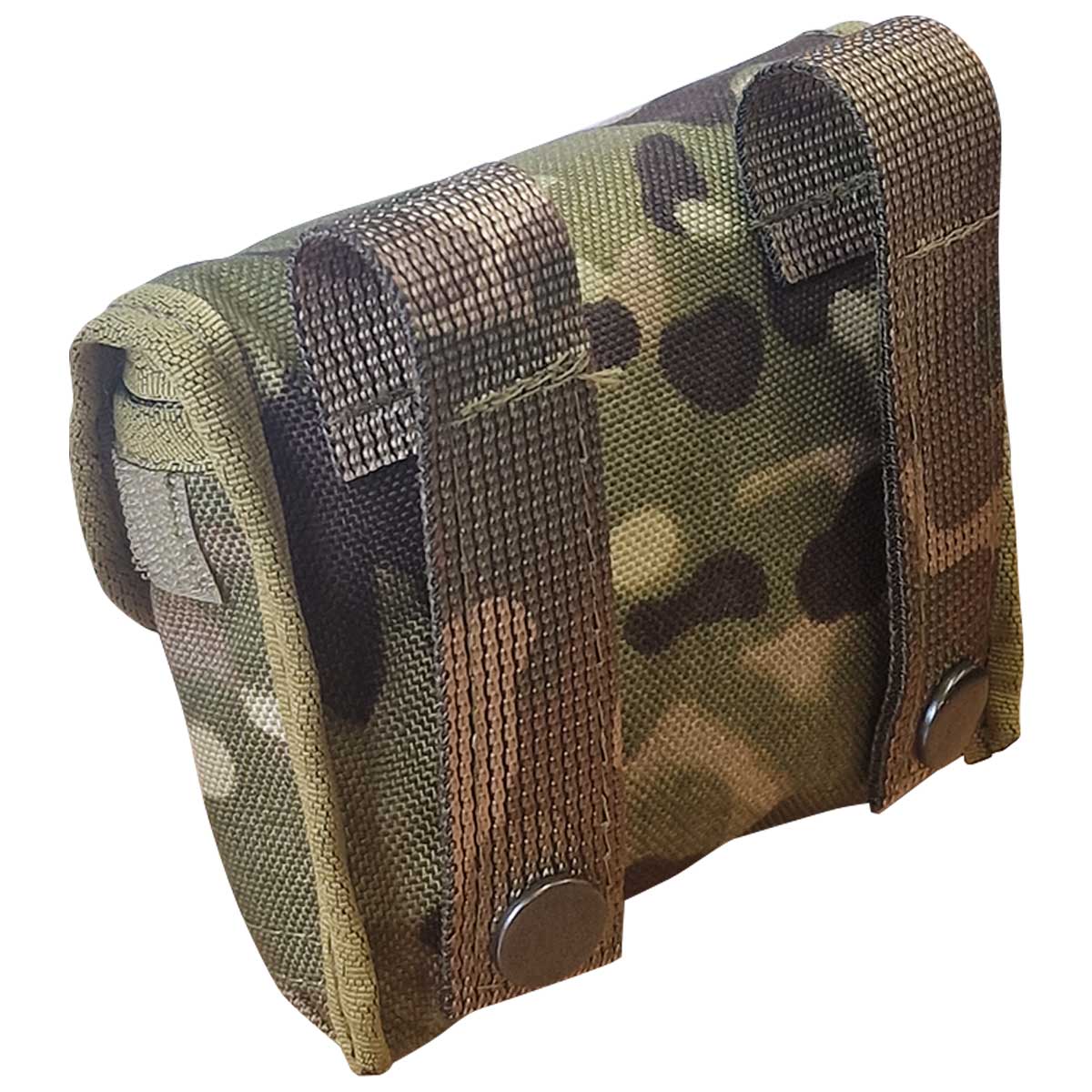 rear angle of marauder survival tin pouch molle mtp camo