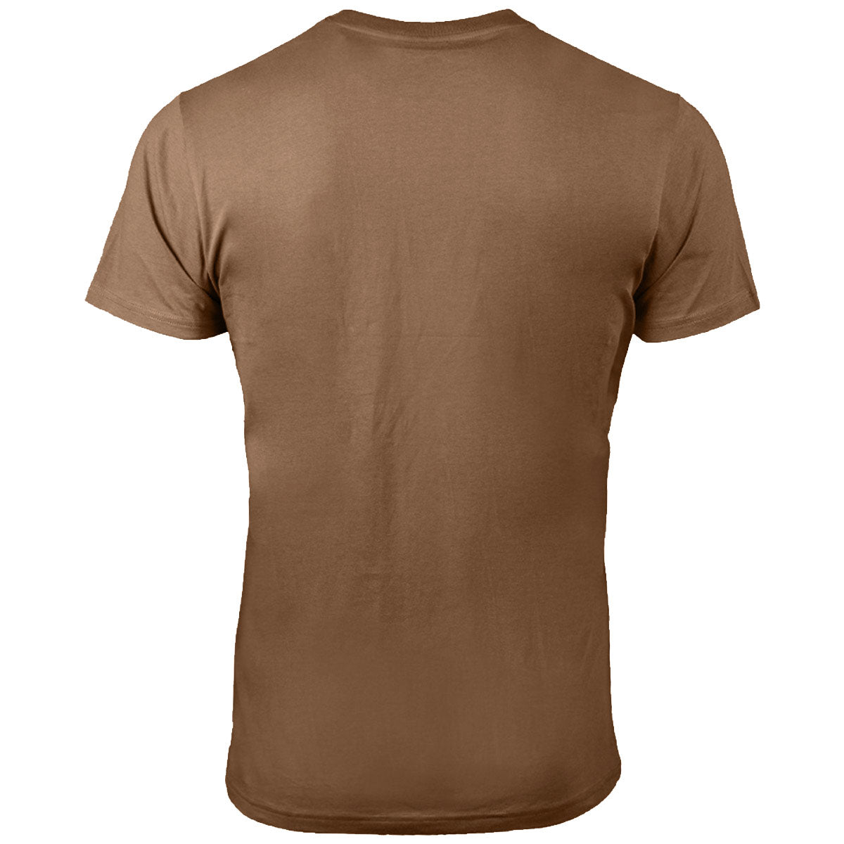 rear of bdu brown mil tec us style cotton t shirt