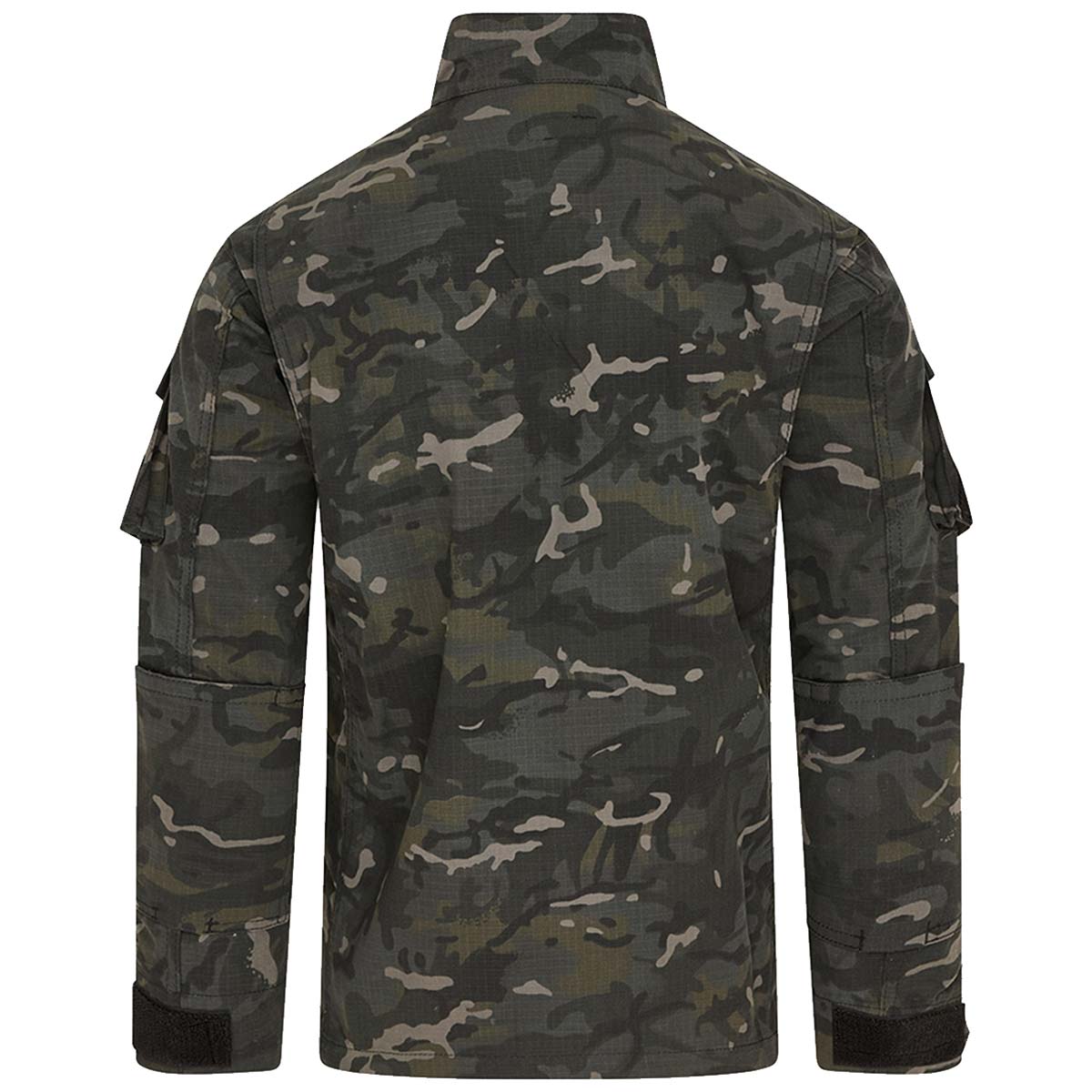rear of black btp camo kombat acu assault shirt