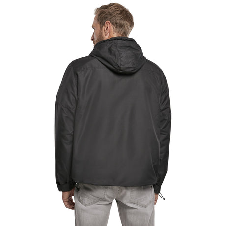 rear of brandit windbreaker black jacket