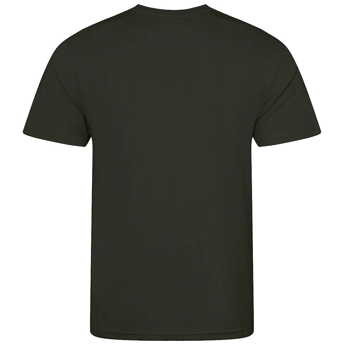 rear of combat green lightweight wicking tshirt