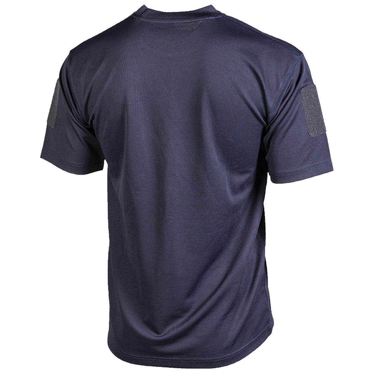 rear of dark blue mil tec tactical quick dry t shirt