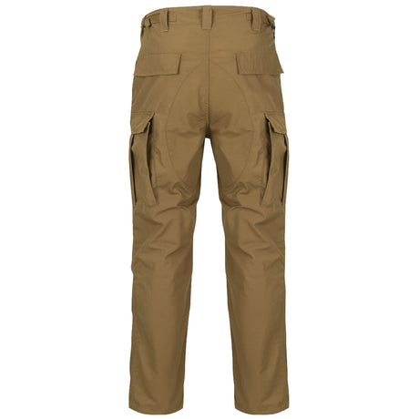 rear of helikon bdu mk2 coyote trousers with reinforced seat