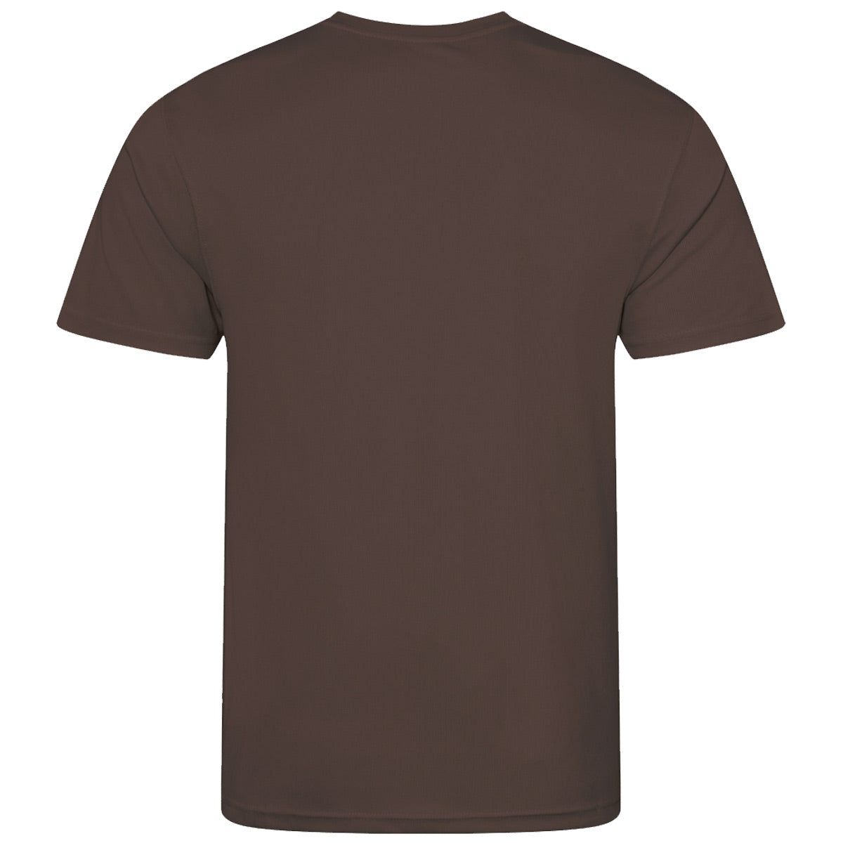rear of hot chocolate lightweight wicking tshirt