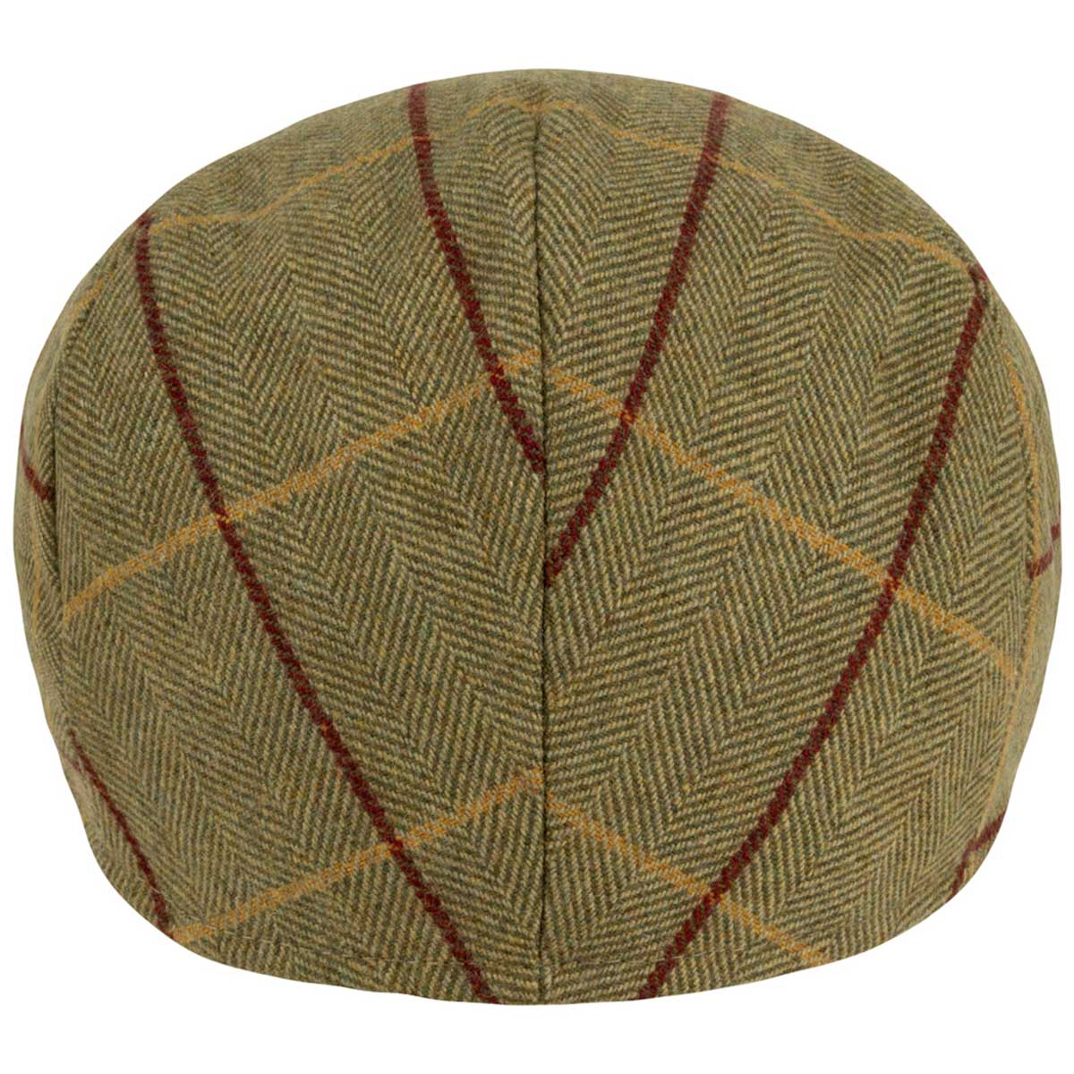 rear of jack pyke tweed wool blend flat cap