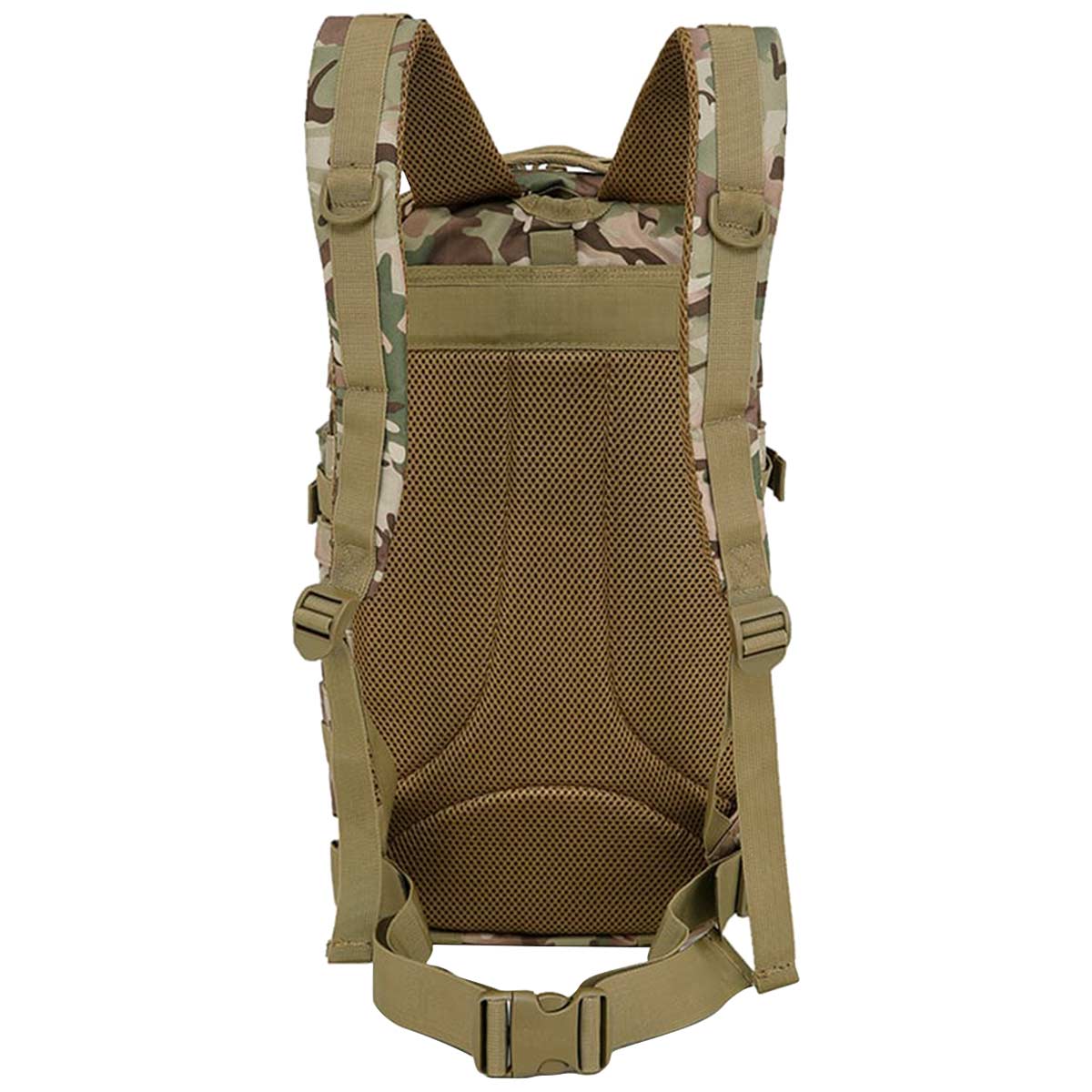 rear of kombat 28l molle btp camouflage backpack