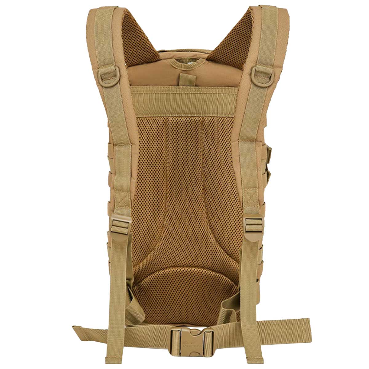 rear of kombat 28l molle coyote backpack