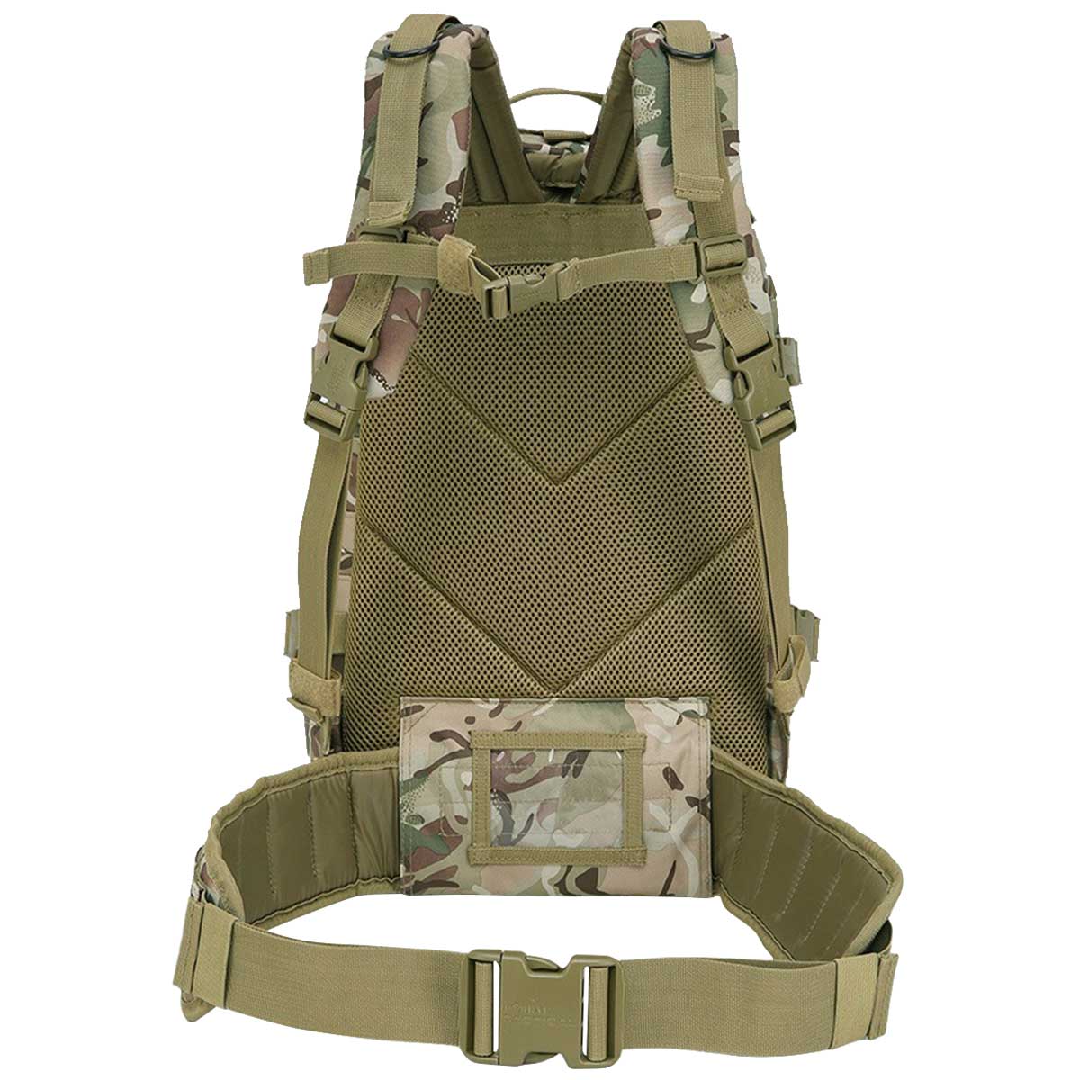 rear of kombat 40l molle assault btp camo pack