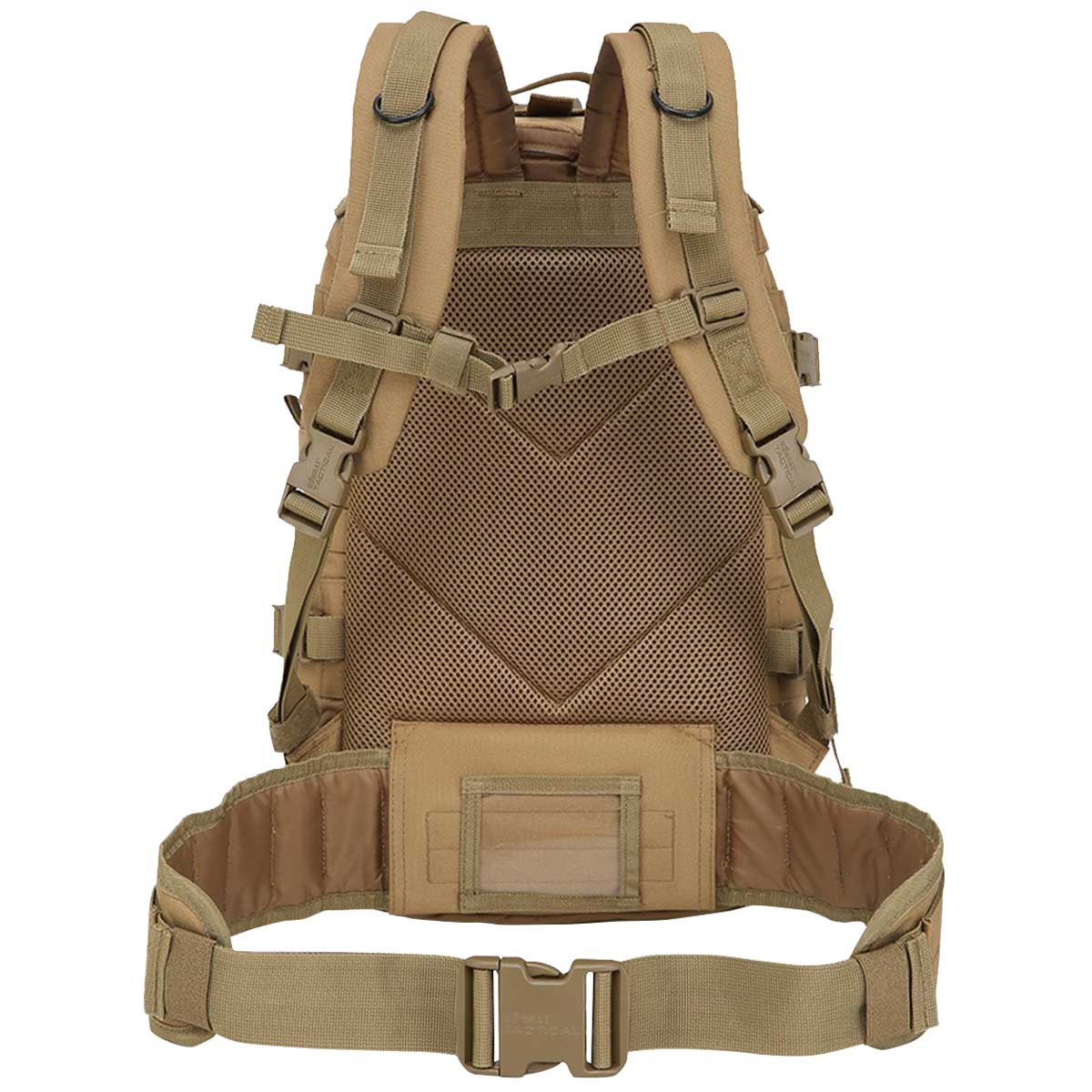 rear of kombat 40l molle assault coyote pack