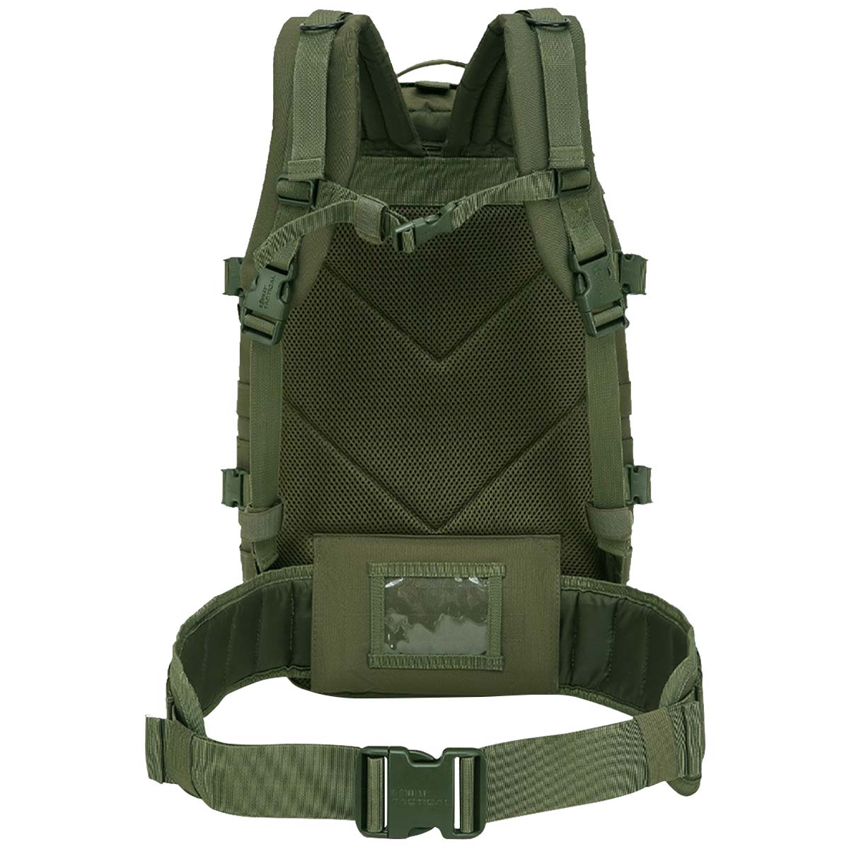 rear of kombat 40l molle assault olive green pack