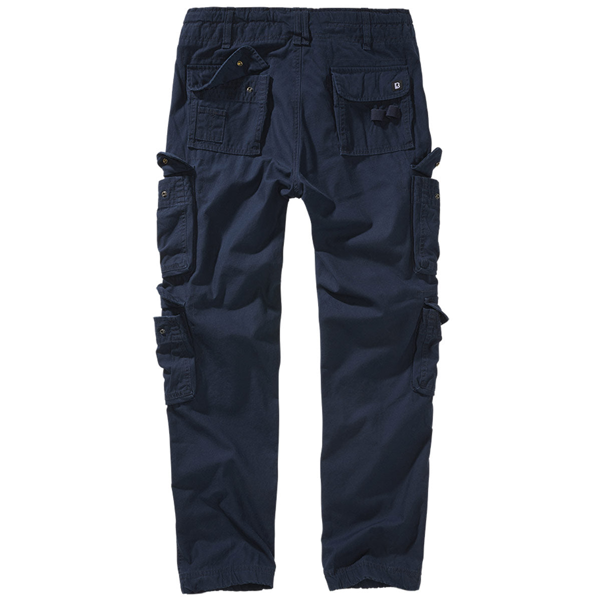 rear of navy brandit pure slim fit cargo trousers