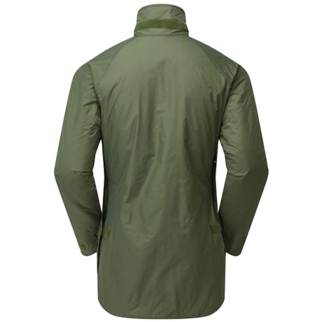 rear of olive green buffalo special 6 shirt