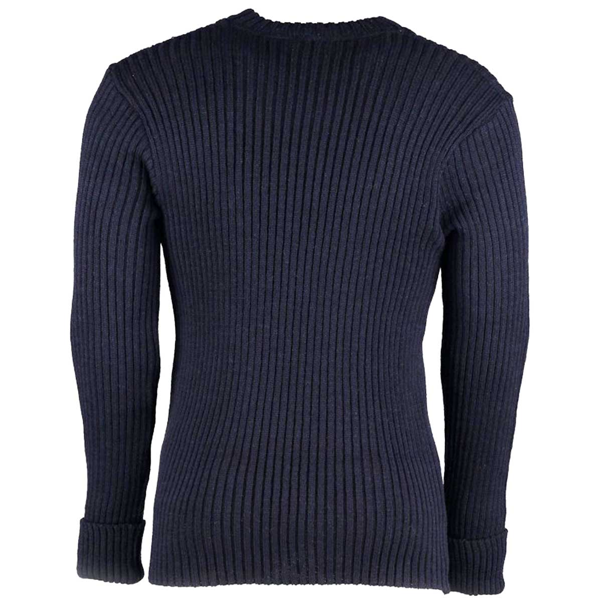 rear of wellbeck woolly pully crew neck sweater no patches navy