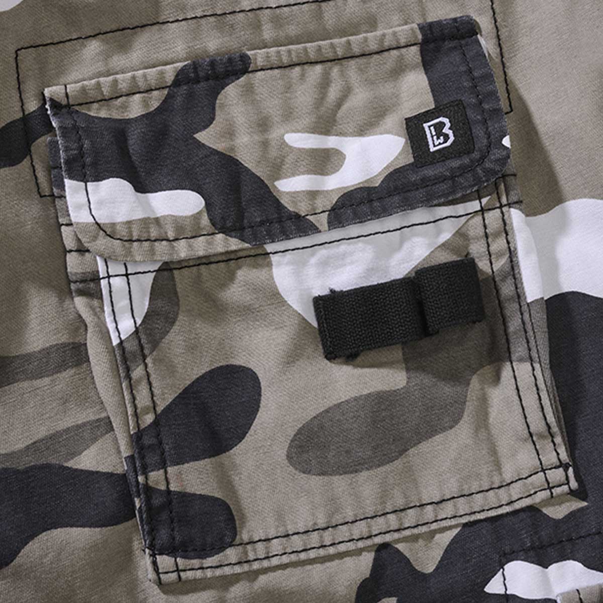 rear pocket of urban camouflage brandit pure slim fit trousers