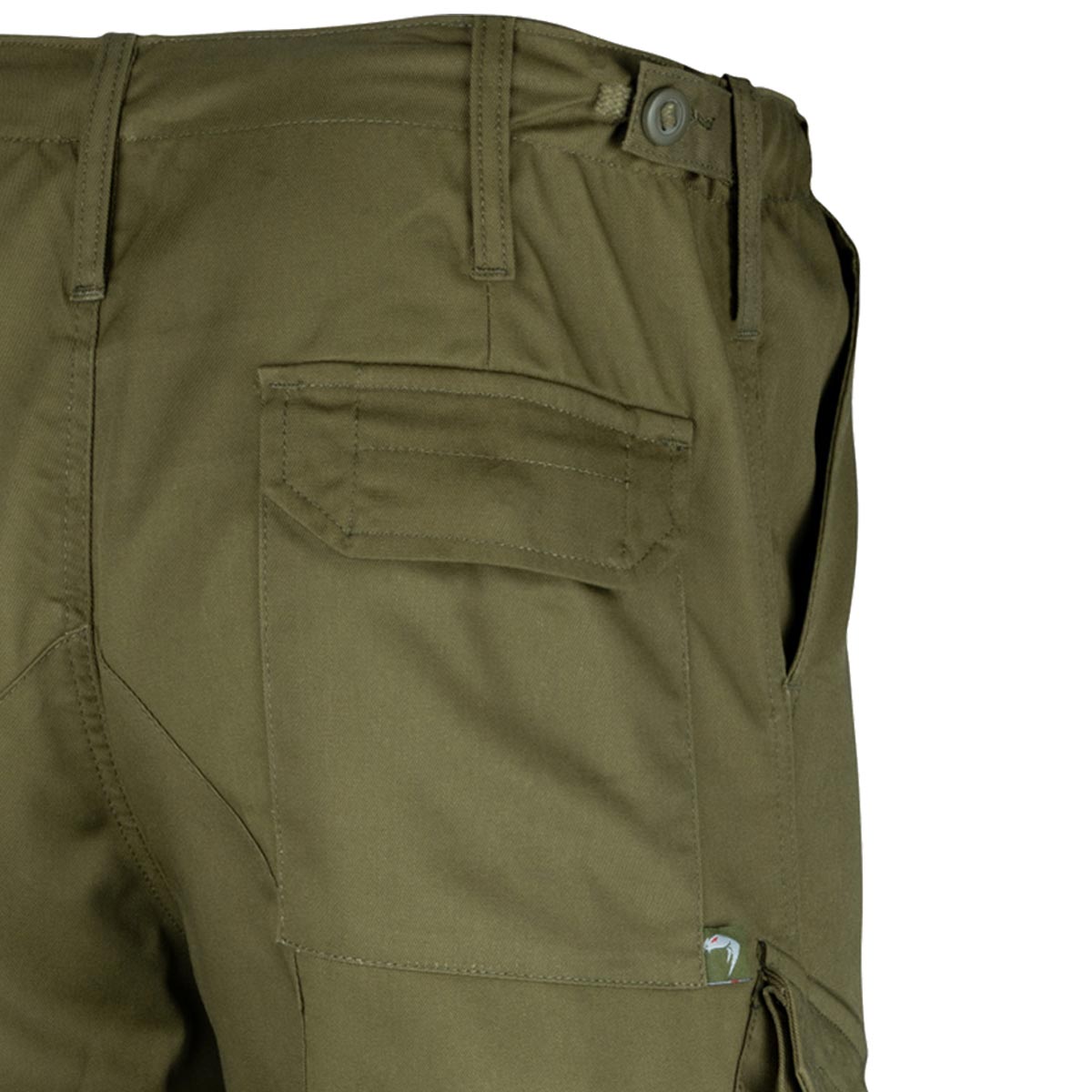 rear pocket of viper pcs 95 green trousers
