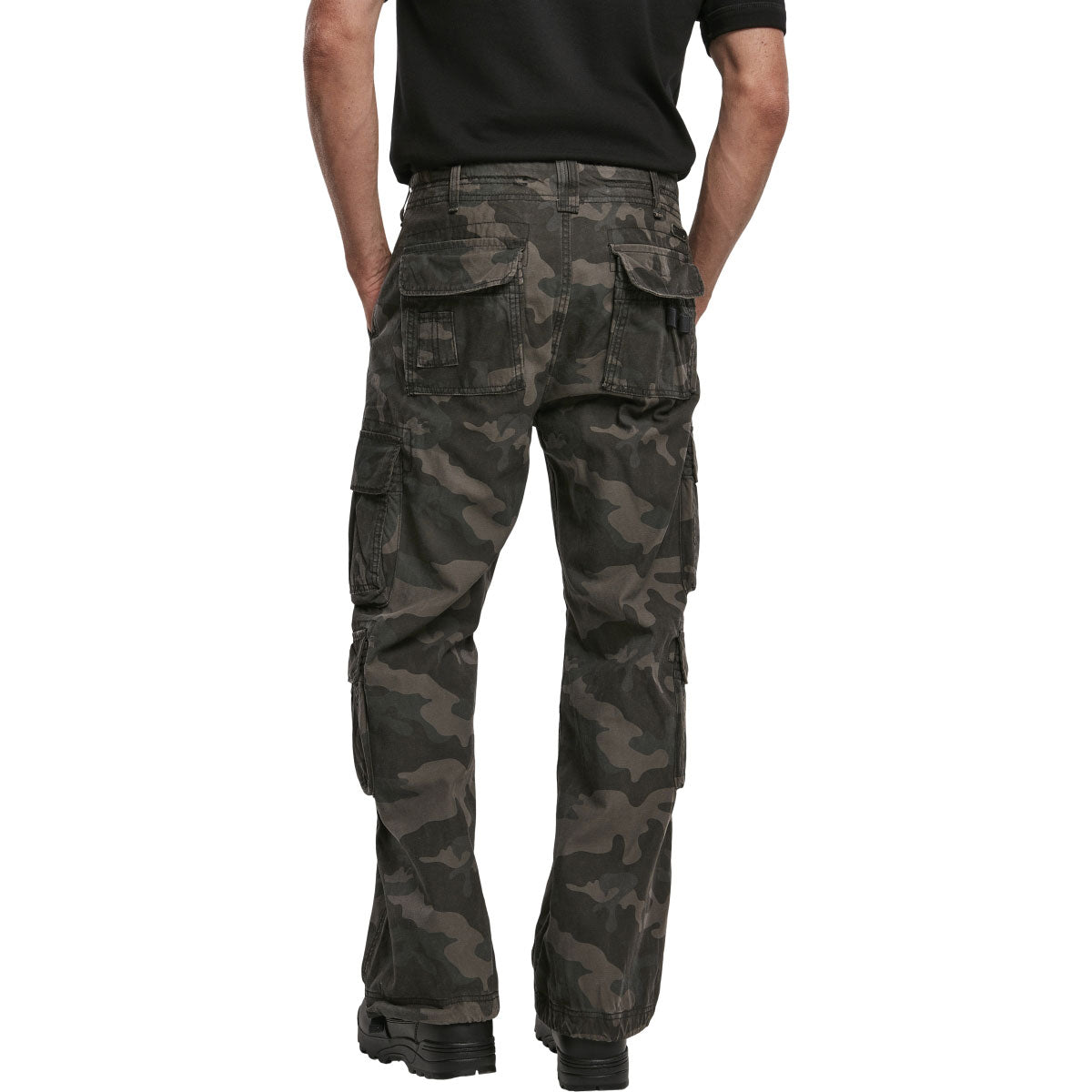 rear pockets on brandit dark camo pure vintage camo trousers