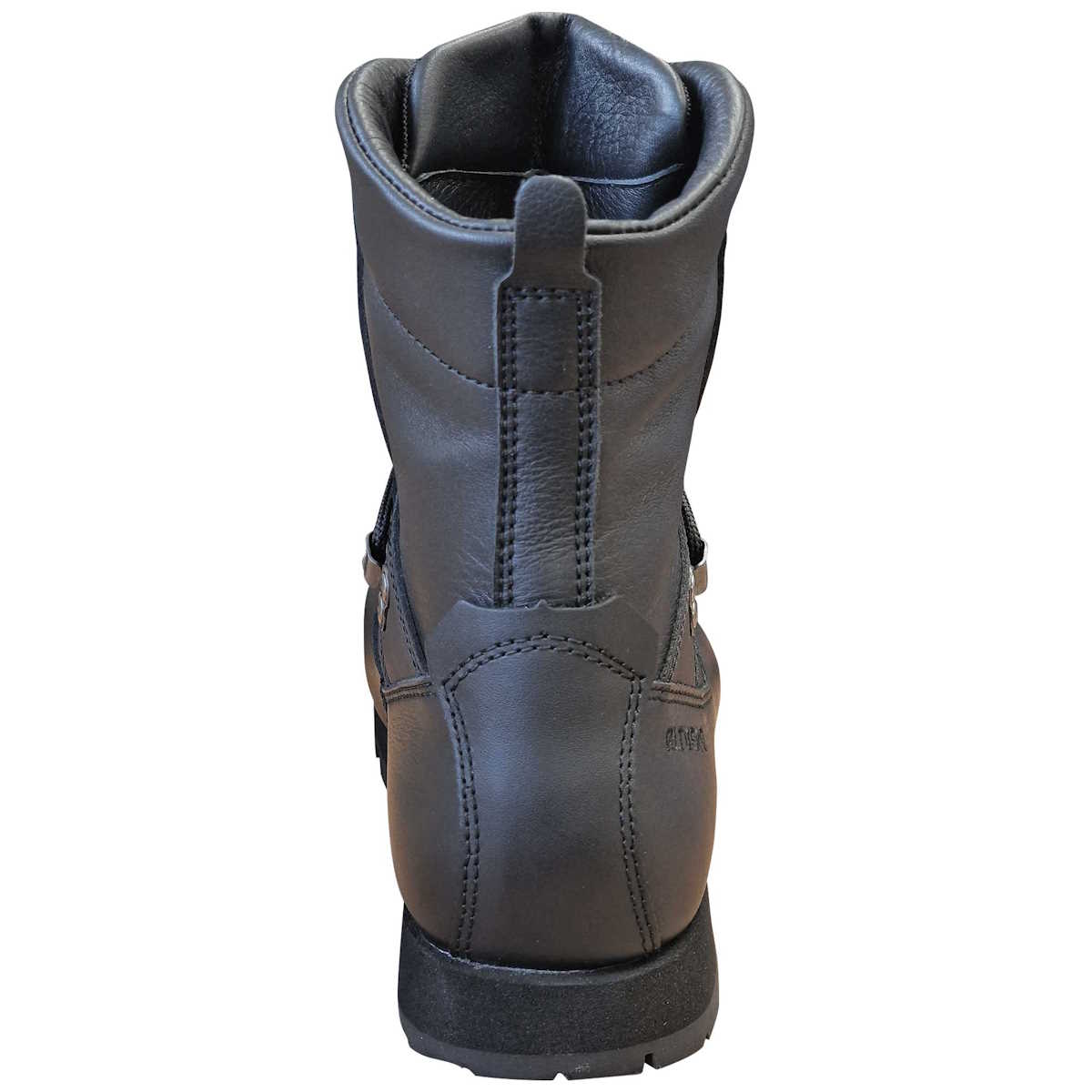 rear view of black altberg tabbing boot