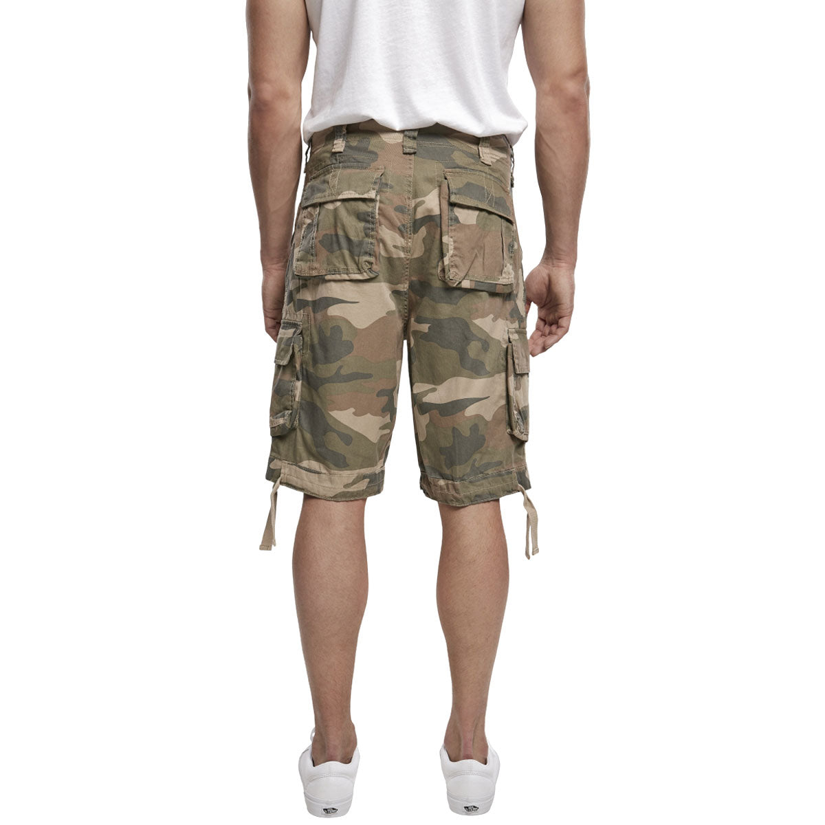 rear view of brandit light woodland urban legend shorts
