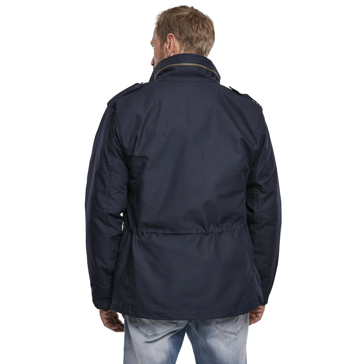 rear view of brandit m65 field navy jacket