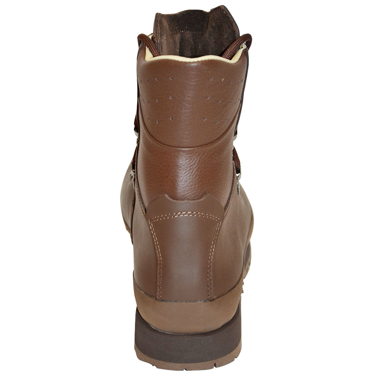 rear view of brown altberg military ops aqua boots