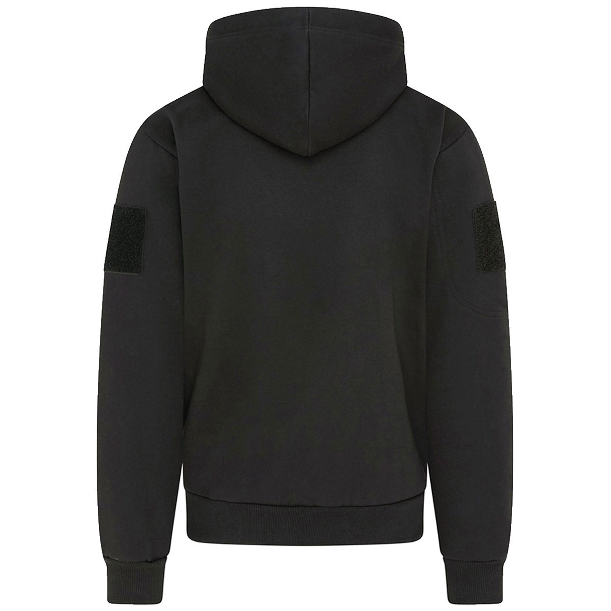 rear view of kombat spec ops zip up black hoodie