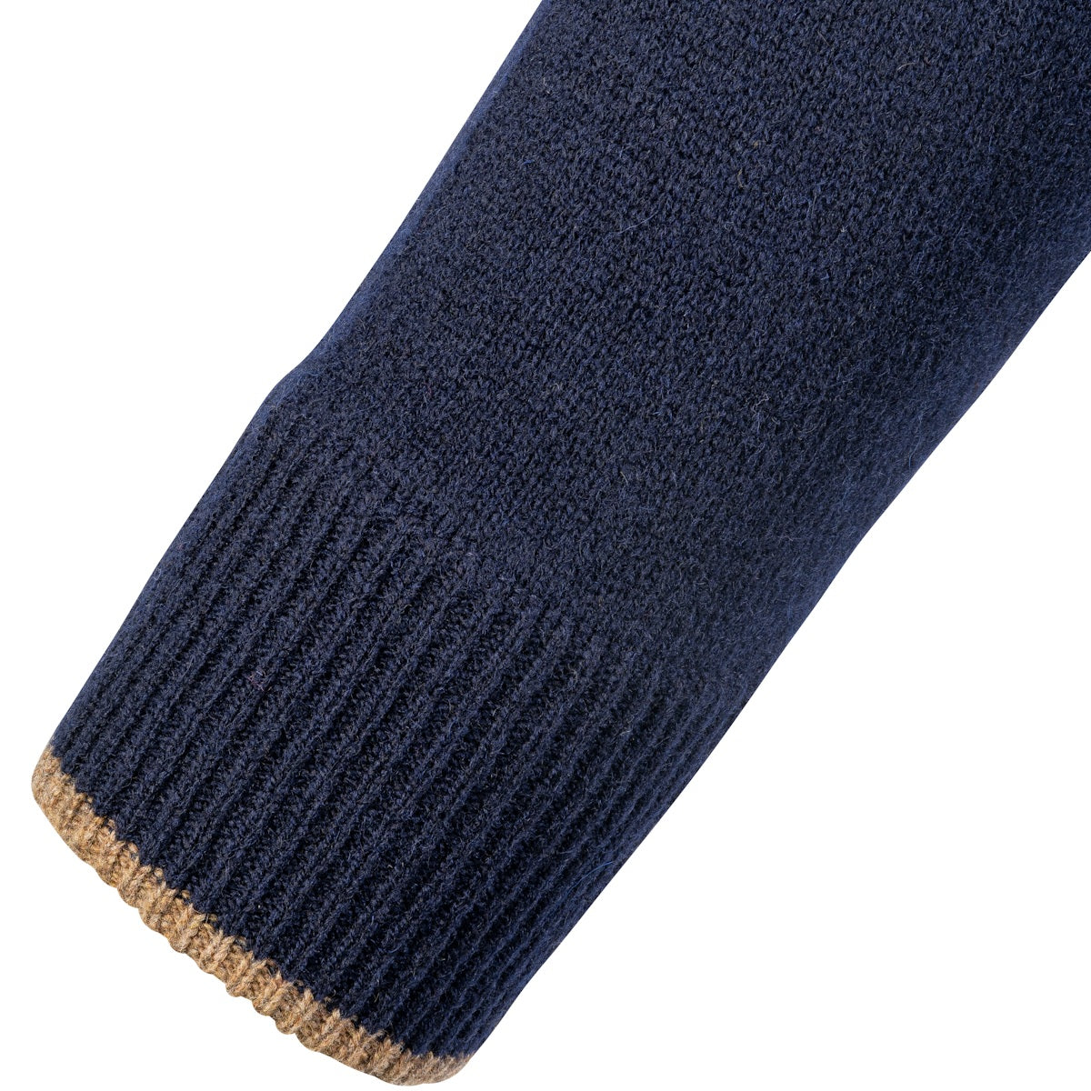 ribbed cuffs on jack pyke ashcombe zipknit navy sweater