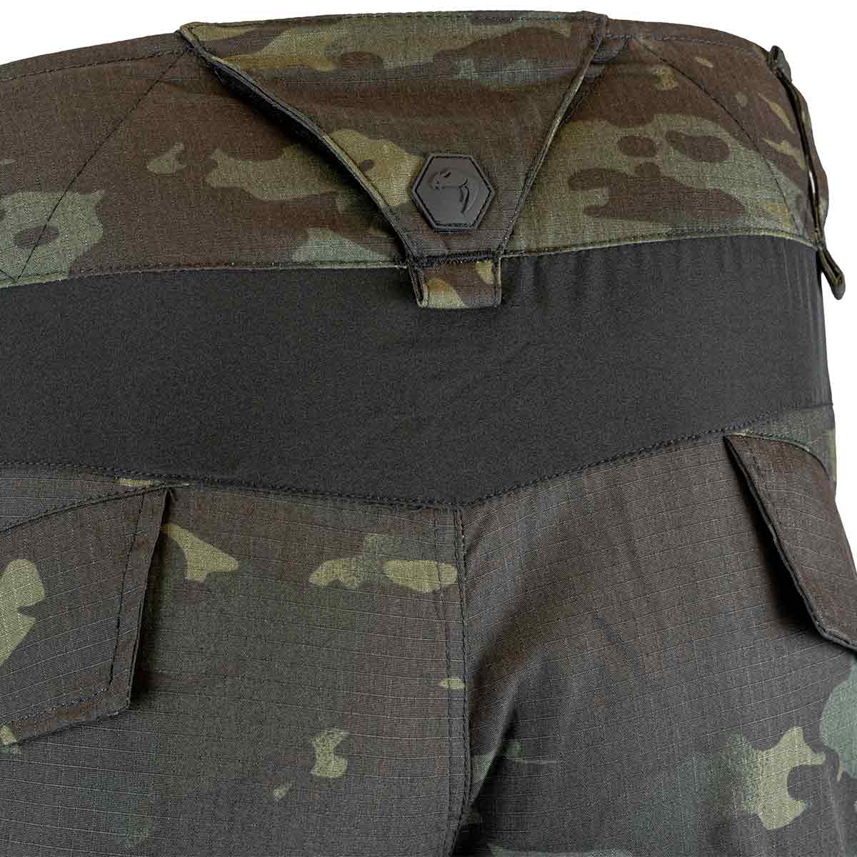 seat stretch panel on black camo viper elite gen2 trousers