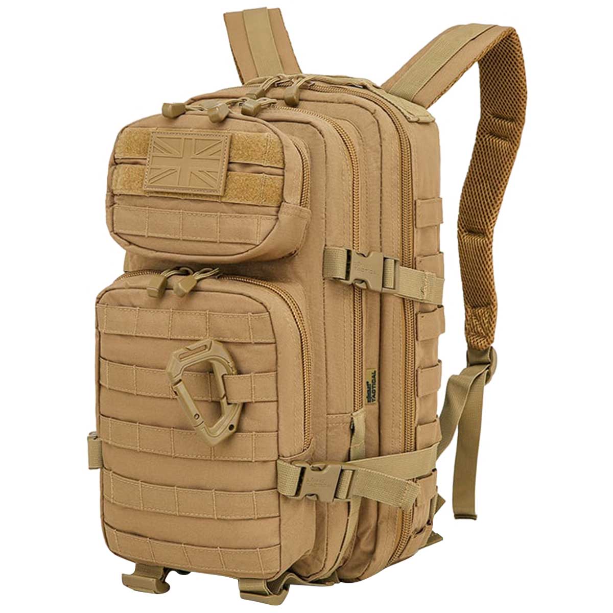 side angle of coyote kombat 28l molle backpack