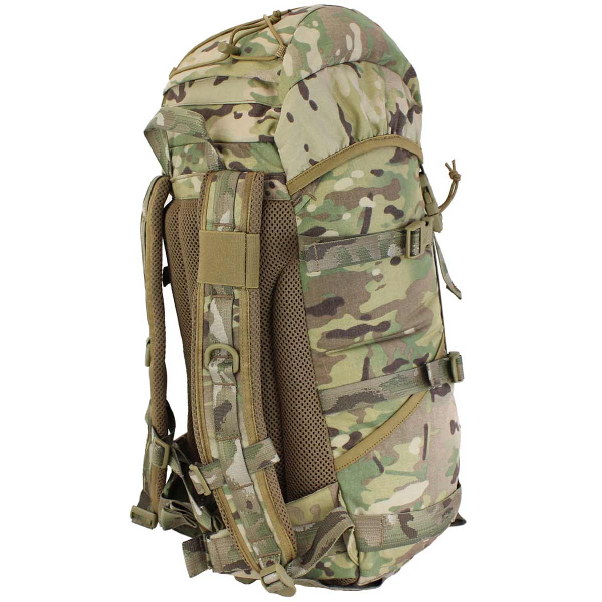 side angle of karrimor sf sabre 30 litre daypack multicam camo