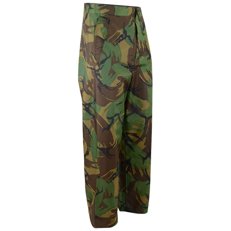 side angled view british army pvc waterproof trousers dpm camo