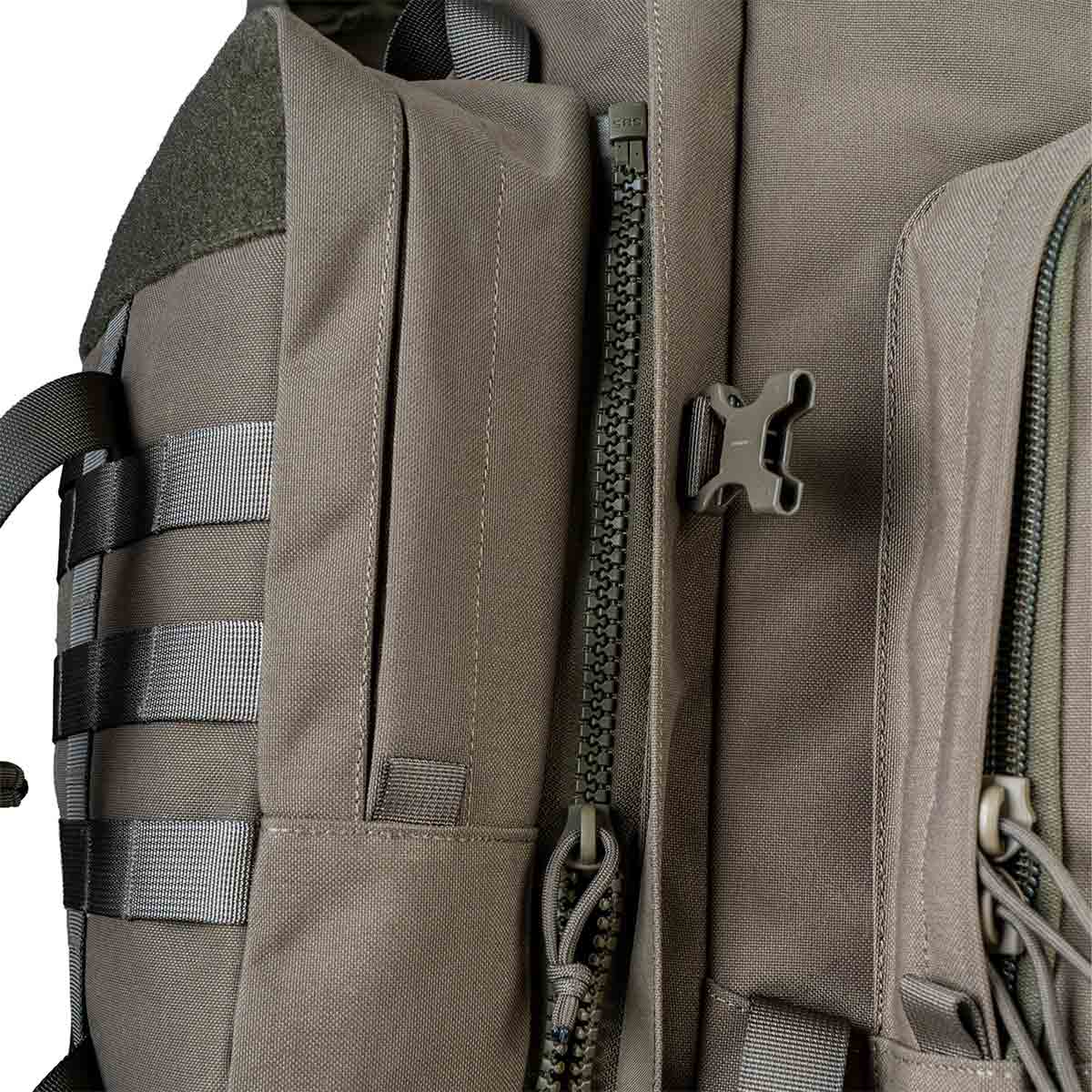 side pouch zip highlander pinnacle rucksack 90l ranger green