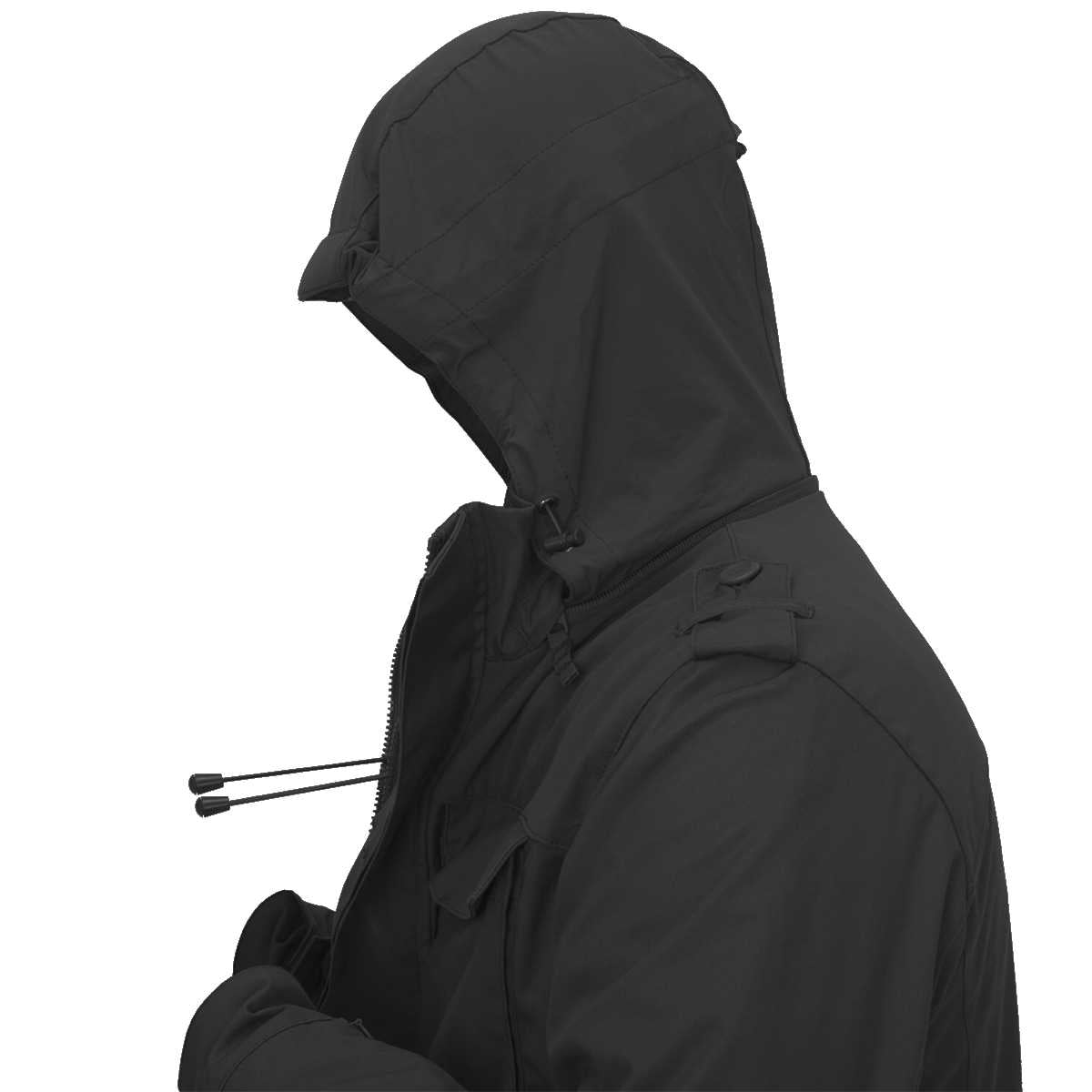 side view of helikon ash grey m65 covert jacket